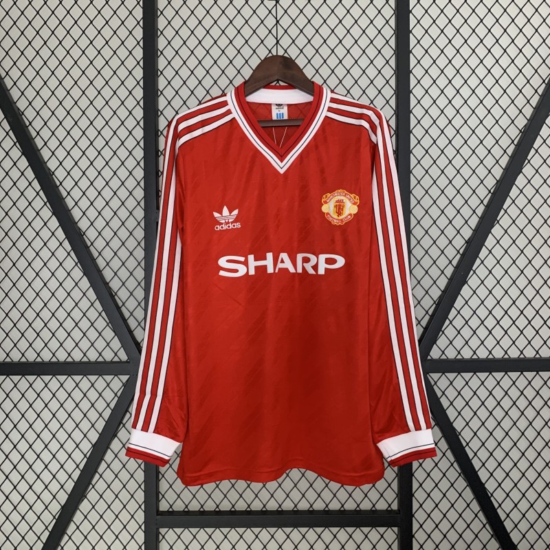Manchester United Local Retro 86/87 Mangas Largas