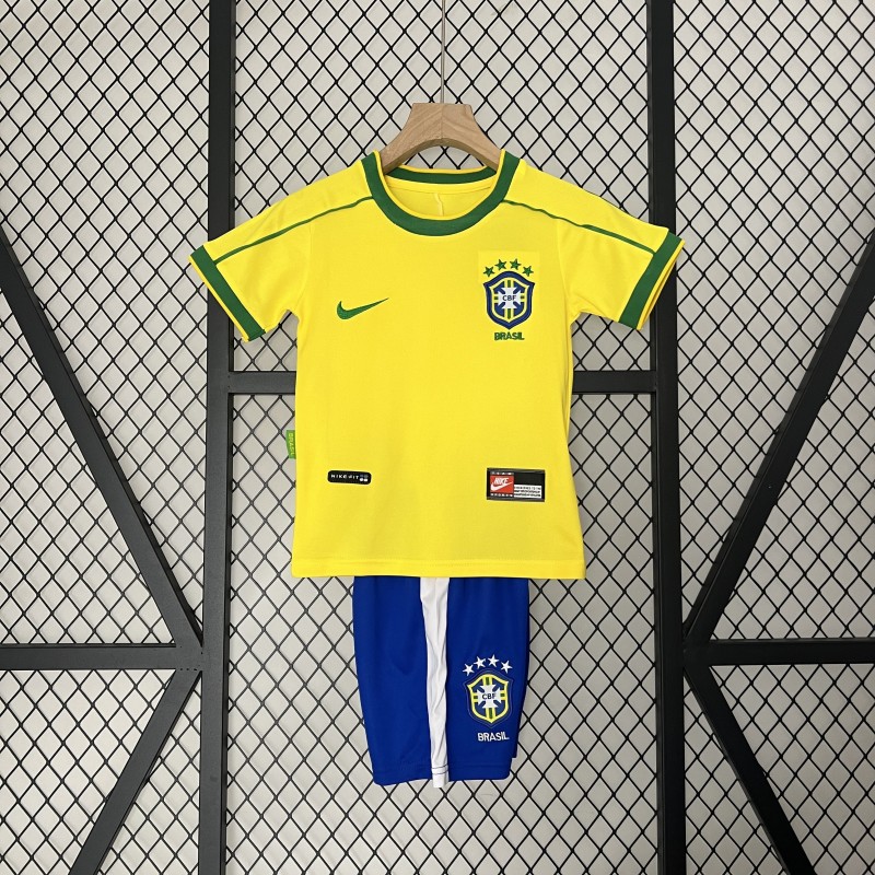 Jersey  Brazil Kids Retro Home 1998