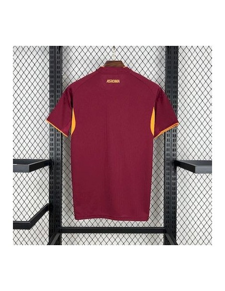 Camiseta AS Roma Local 25/26 parte de atrás, réplica oficial de alta calidad para fanáticos del fútbol.