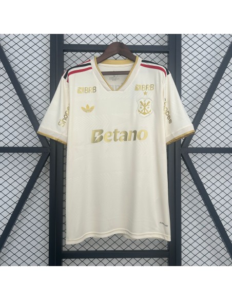 Camiseta Flamengo 3º Equipación 25/26 con sponsor de alta calidad, ideal para coleccionistas y fans del fútbol