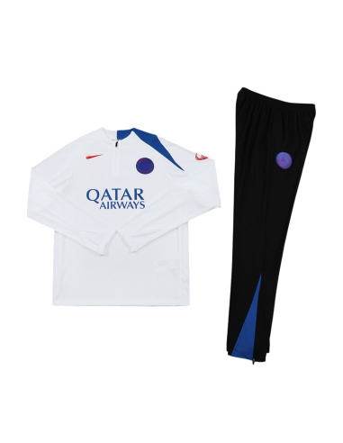 PSG Kids White Training Tracksuit | High-quality football training gear for kids