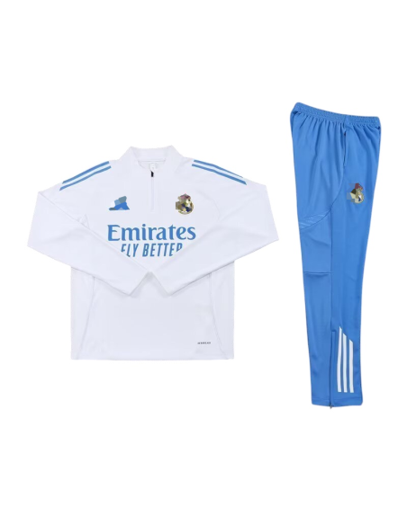 Official Real Madrid Kids Tracksuit 25/26 White | Comfort and style for young football fans