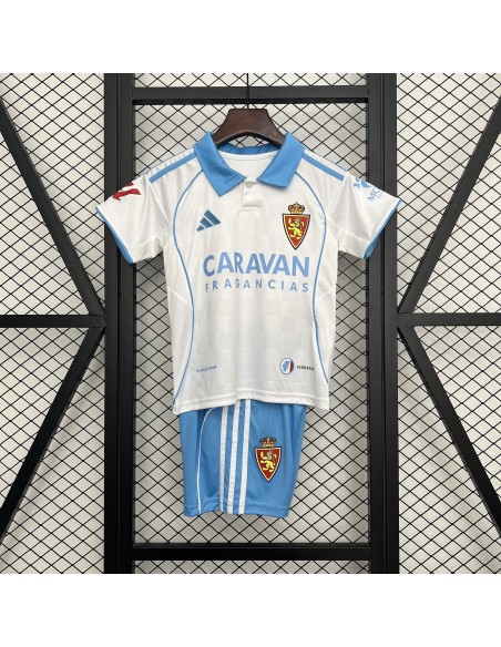 Real Zaragoza Home Kids Shirt 25/26. Premium quality, official design