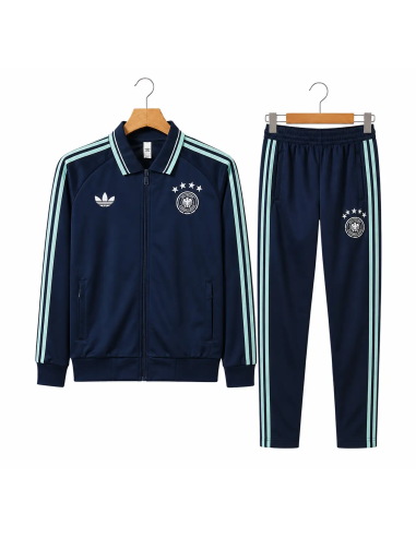 Germany 2026 blue presentation tracksuit full jacket and pants set front view