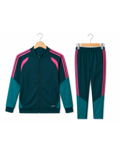 Real Madrid 2026 2027 green full zip tracksuit jacket and pants set front view