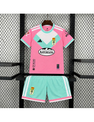 Real Oviedo 2026 2027 kids 3rd kit jersey and shorts front view