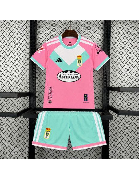 Real Oviedo 2026 2027 kids 3rd kit jersey and shorts front view