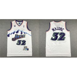 Utah Jazz Malone Retro Blanca