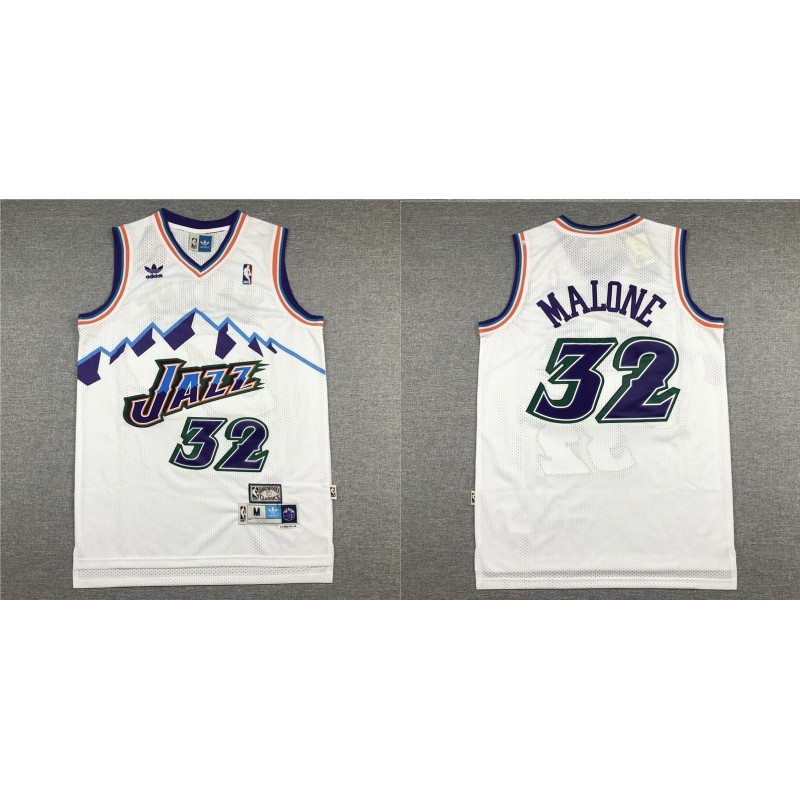 Utah Jazz Malone Retro Blanca