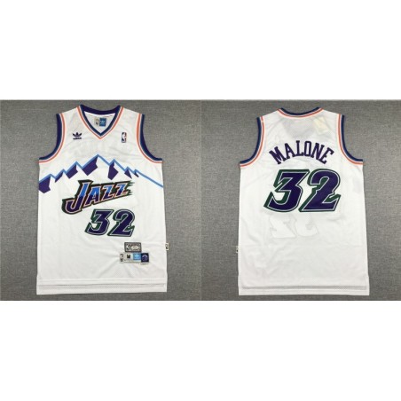 Utah Jazz Malone Retro Blanca
