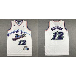 Utah Jazz Stockton Retro Blanca