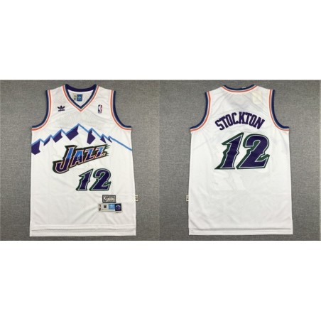 Utah Jazz Stockton Retro Blanca