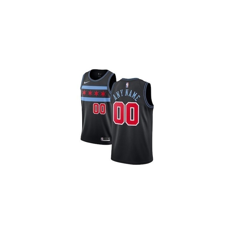 Chicago Bulls City Editions Negro Serigrafiada (Personalizable)