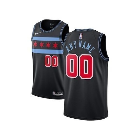 Chicago Bulls City Editions Negro Serigrafiada (Personalizable)