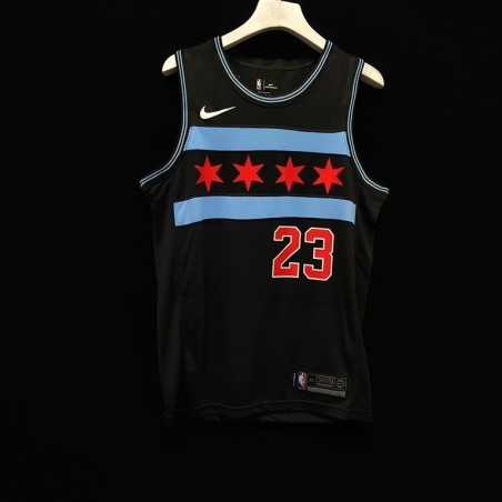 Chicago Bulls City Editions Negro Serigrafiada (Personalizable)