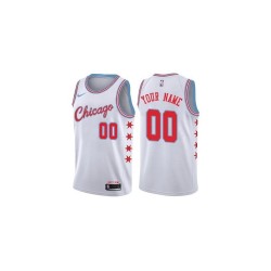 Chicago Bulls City Editions Blanca Serigrafiada (Personalizable)