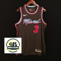 Miami Heat City Editions Negro Serigrafiado (Personalizable) 2