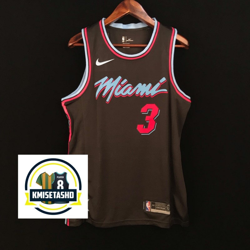 Miami Heat City Editions Negro Serigrafiado (Personalizable)