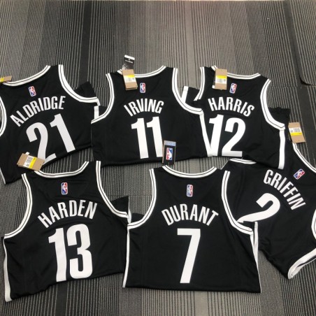 Brooklym Nets Negra Serigrafiada (Personalizable)