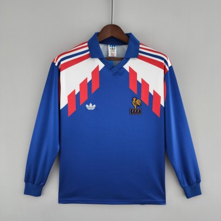 Francia Local Retro 1990 Mangas Largas