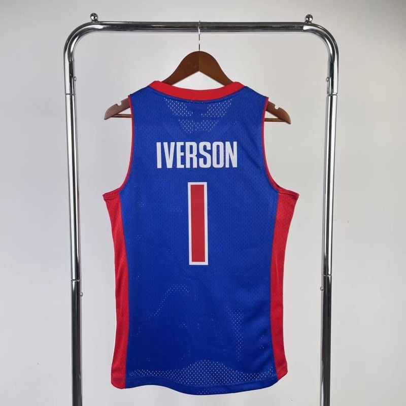 Detroit Pistons Retro 08/09 Iverson (Serigrafiada)