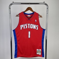 Detroit Pistons Retro 08/09 Iverson (Serigrafiada) Roja
