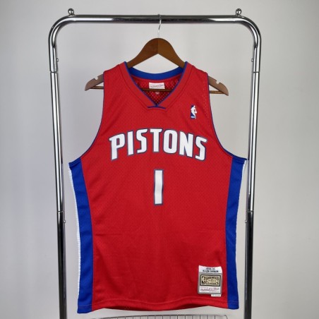 Detroit Pistons Retro 08/09 Iverson (Serigrafiada) Roja