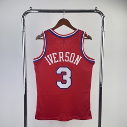 Philadelphia 76ers Retro 96/97 Iverson ( Serigrafiada) Roja 2