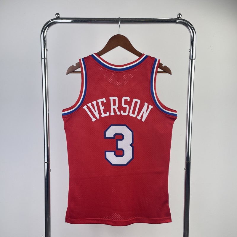 Philadelphia 76ers Retro 96/97 Iverson ( Serigrafiada) Roja